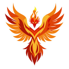 Fototapeta premium phoenix-rising-vector--fantasy-design--white