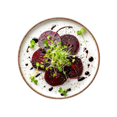 Roasted Beetroot Carpaccio with Microgreens and Balsamic Glaze