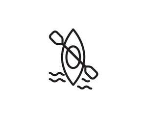 Canoe icon vector design art illustration