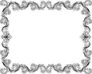 Filigree Heraldic Crest Motif Floral Pattern Frame