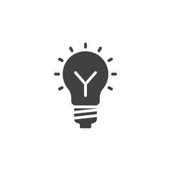 Lightbulb idea solid vector icon