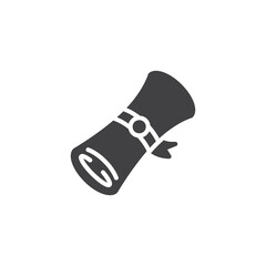 Diploma certificate solid glyph icon