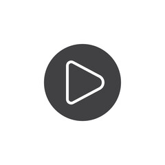 Play button solid vector icon