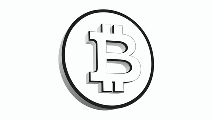 Obraz premium Bitcoin symbol inside a circle with a shadow effect on a white background illustration design