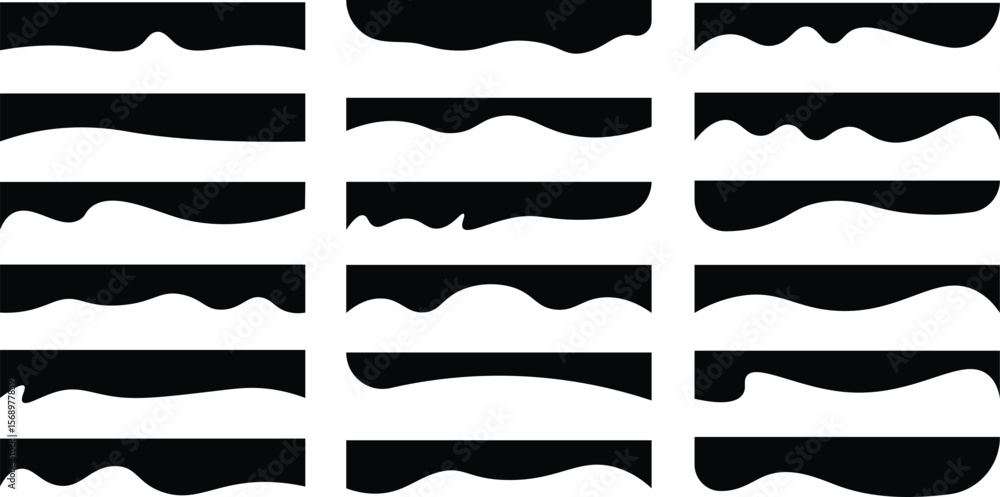 Poster abstract black and white vector border elements in various styles