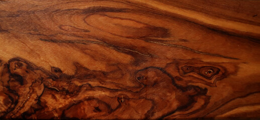 Wood texture background. Various curves, waves and lines forming patterns. Stacking of textural effects at the bottom. Different shades of brown, black, orange, ocher. Photo. Natural.