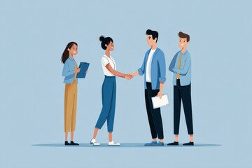 group of business people standing together