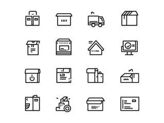 Minimal subscription box line art for packaging design