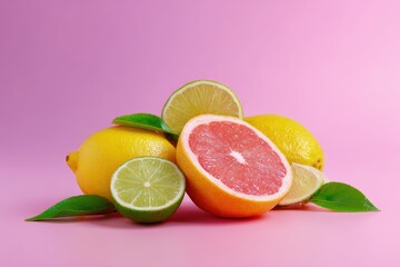 citrus fruits on a white background