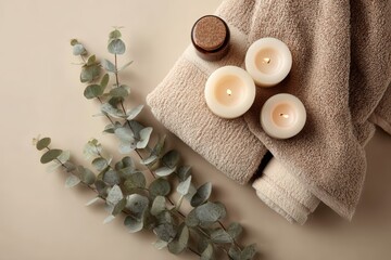 spa still life with towels