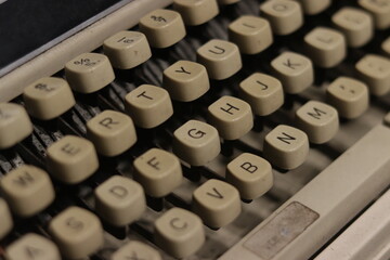 Keys on a traditional typewriter
