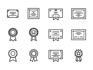Minimalist certificate border line art for achievement template