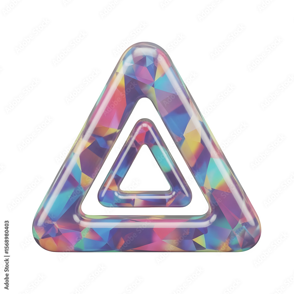 Fototapete captivating prism triangle art piece displays geometric precision with translucent colors, perfect f