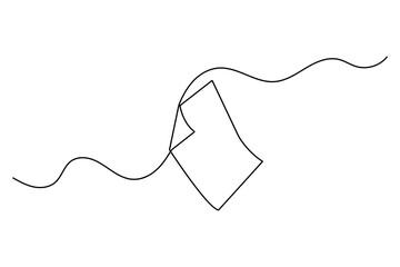 Obraz premium One line minimalist drawing of document with folded corner outline isolated vector illustration 