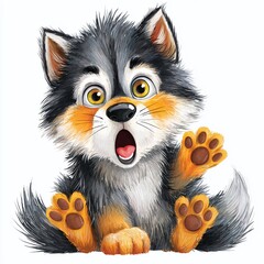 A Ferocious Wolf Pup Unleashes Raw Anger Intense Portrait Captures the Wild Spirit of a Young Predator Evoking