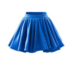 A vibrant blue cheerleader skirt swirling and suspended in mid air conveying the energy and enthusiasm of a cheer performance