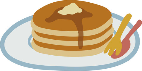 카페 디저트 브런치 식사 일러스트