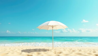 beach umbrella and blue sky