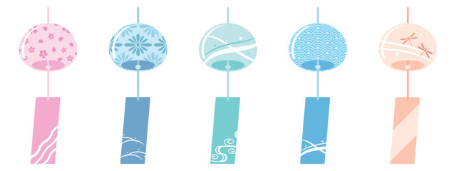 風鈴のイラスト5種セット