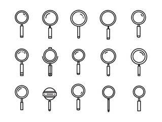 Minimalist magnifying glass line art vector illustration design