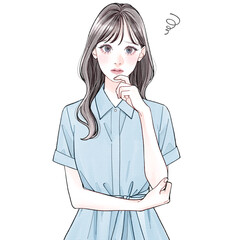 Fototapeta na wymiar 20代女性(清楚系)_悩み