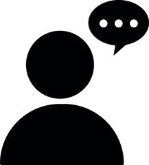 Chat icon. Speech bubble with human sign.