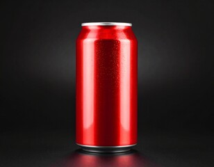 Obraz premium 赤い缶のモックアップサンプル 飲料 黒背景