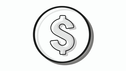 Obraz premium Illustration of a coin with a dollar sign in the center isolated on a white background design element
