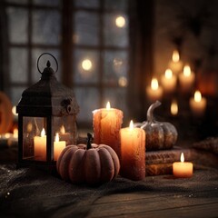 Obraz premium halloween candlelight scene design