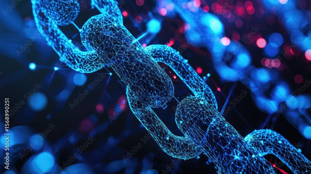 Poster abstract representation of a chain link.