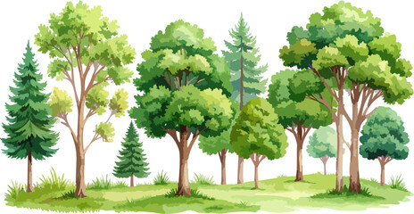 Fototapeta premium Seamless vector pattern with green leaves, flowers