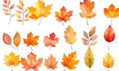 Bright seamless autumn maple and oak leaves pattern in colorful colors vector illustration