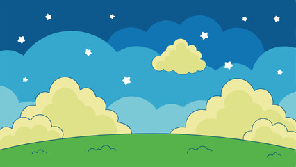 Obraz premium landscape with trees and clouds