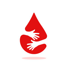 blood drop with hugs like healthcare icon