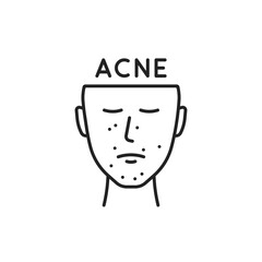 human thin line face with acne or dermatitis