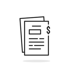 thin line good deal or profitable contract icon