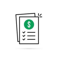 price list or banking bill icon with confirmation