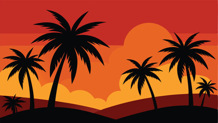 sunset on the beach landscape