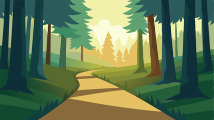 landscape with trees forest.