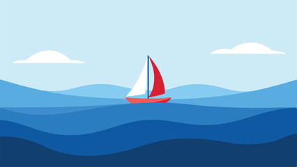 sailing boat on the sea landscape