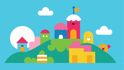 vector illustration of a house with flowers landscape