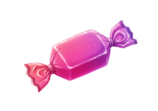 A Delicate Pink and Purple Candy Wrapper isolated on transparent baackground