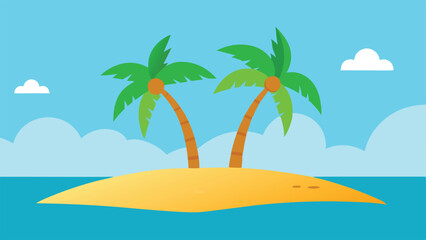 Fototapeta na wymiar tropical beach with palm trees and sun landscape