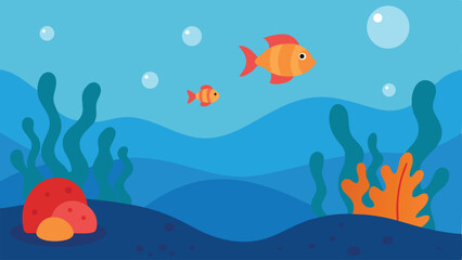 Naklejka premium underwater world vector illustration
