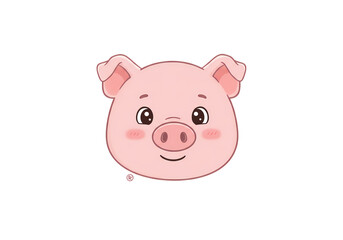 Cute Pig Face Illustration isolated on transparent background