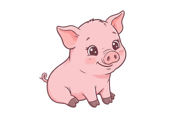 Fototapeta premium Charming Piglet Illustration A Delightful Pink Creature isolated on transparent background