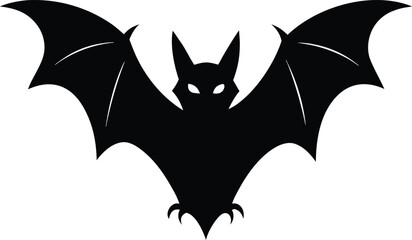 Mysterious Night Creature Black Bat Silhouette Illustration