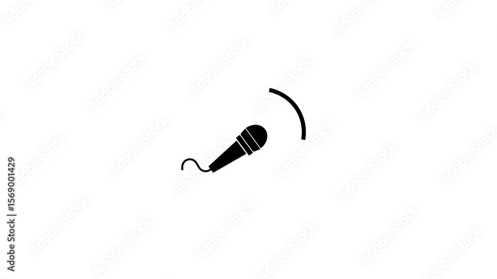 Poster vocal capture. simple microphone icon with sound waves representing audio communication concepts. mi
