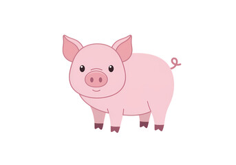 Pixel Art Pig A Charming Pink Piglet Illustration isolated on transparent background