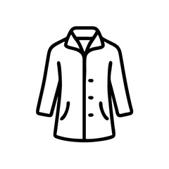 Coat icon in minimalist style with simple lines and clean design  